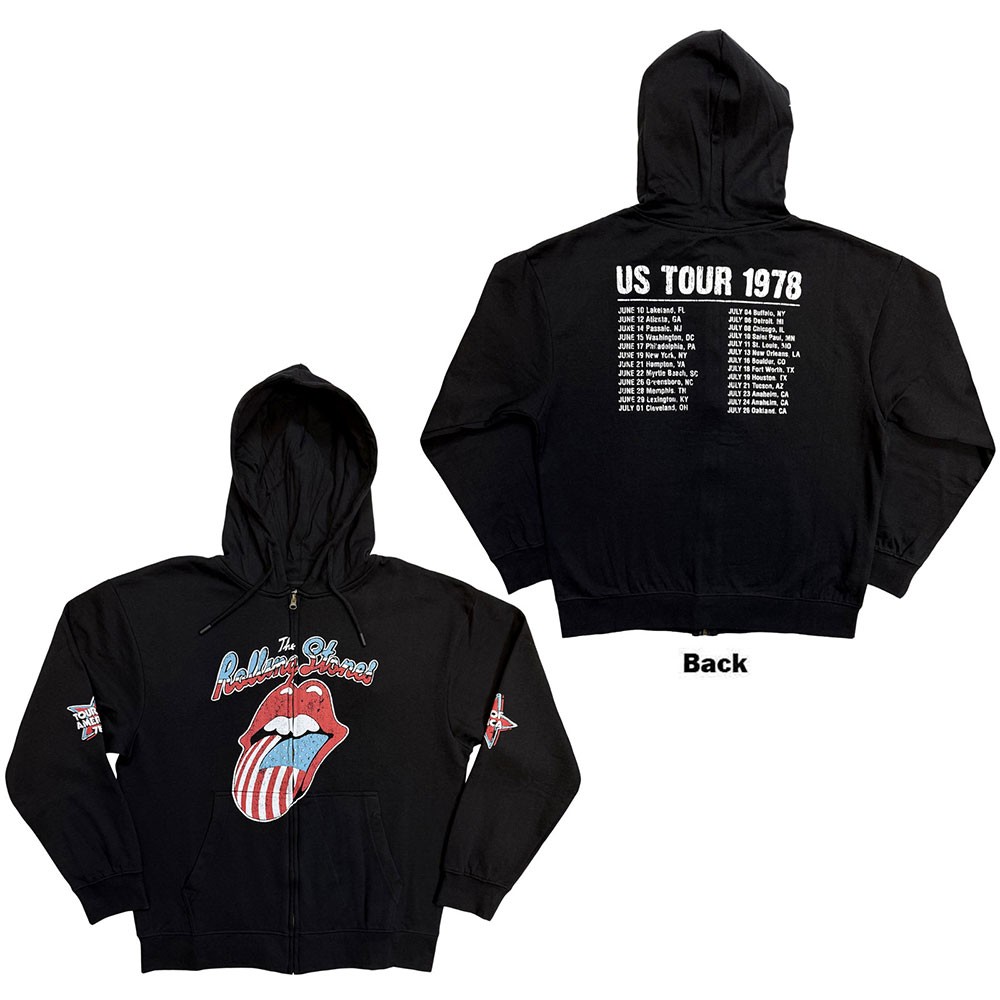 The Rolling Stones - Us Tour '78 Vest met capuchon - Zwart
